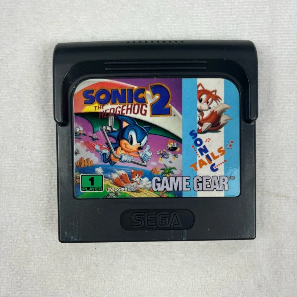SEGA Game Gear Handheld System & Sonic the Hedgehog 2 Game Cartridge PARTS ONLY